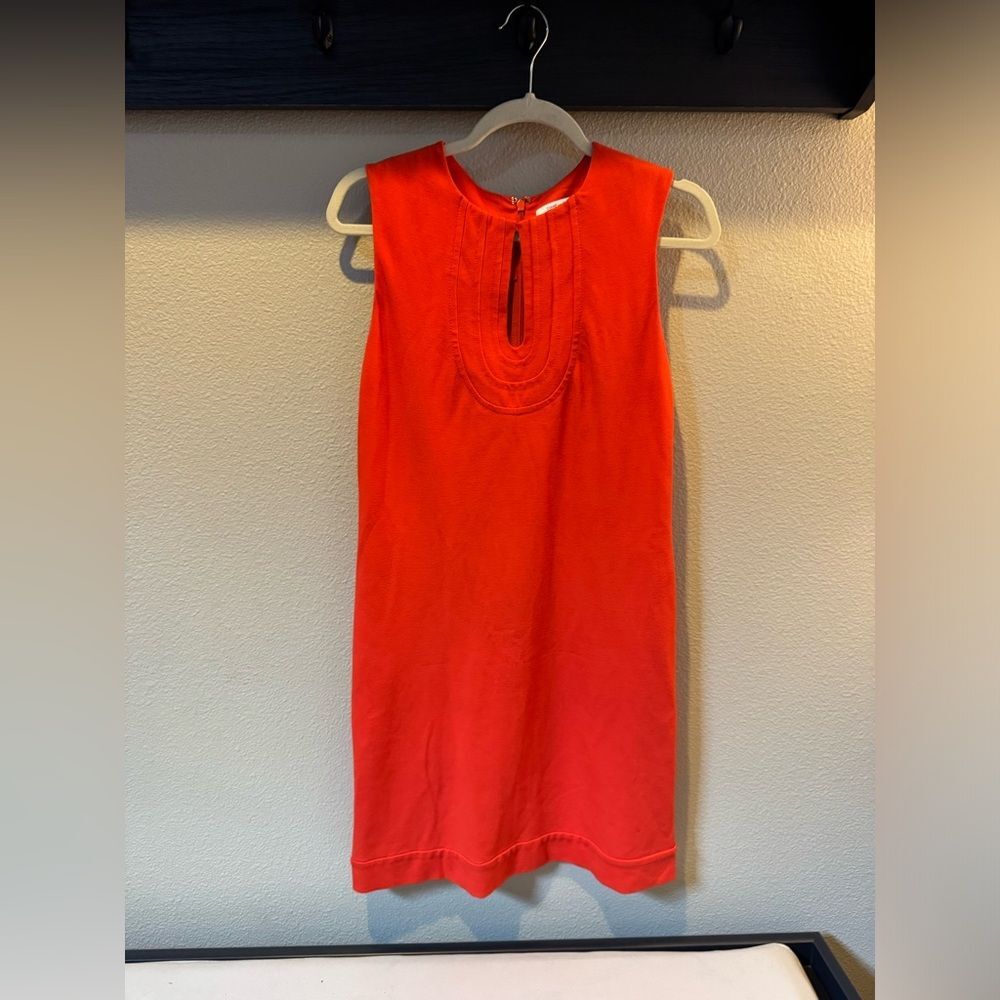 Diane Von Furstenberg STRETCH KNIT SHIFT DRESS ORANGE 4 Girlboss Preppy Corpcore